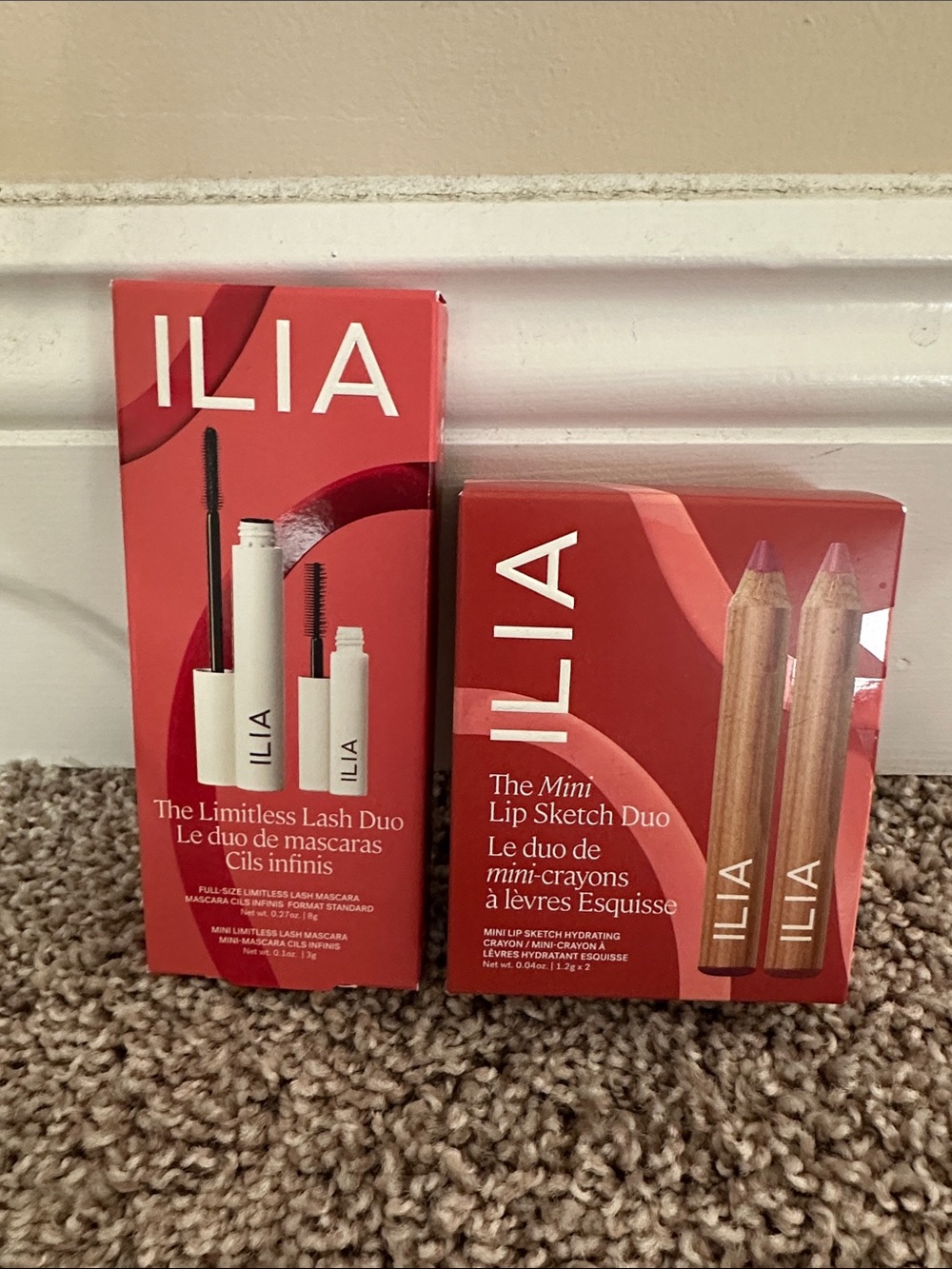 NIB ILIA The Limitless Lash Duo & Mini Lip Sketch Duo